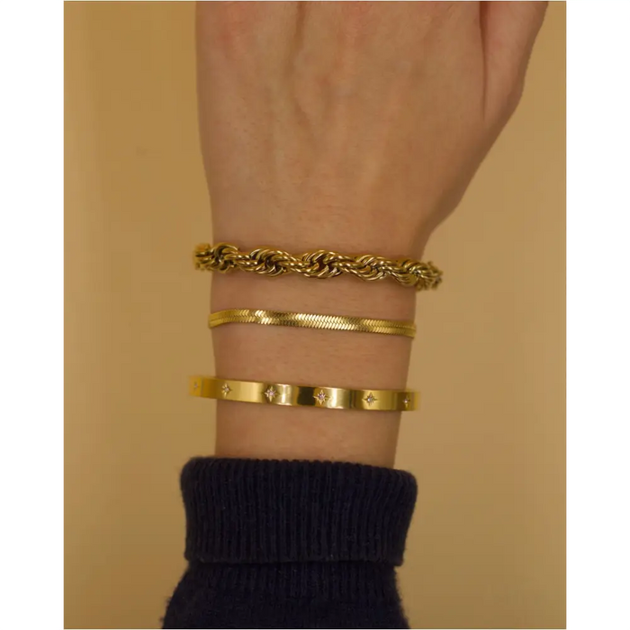 Esmeralda - 8mm Twist Bracelet Gold-2