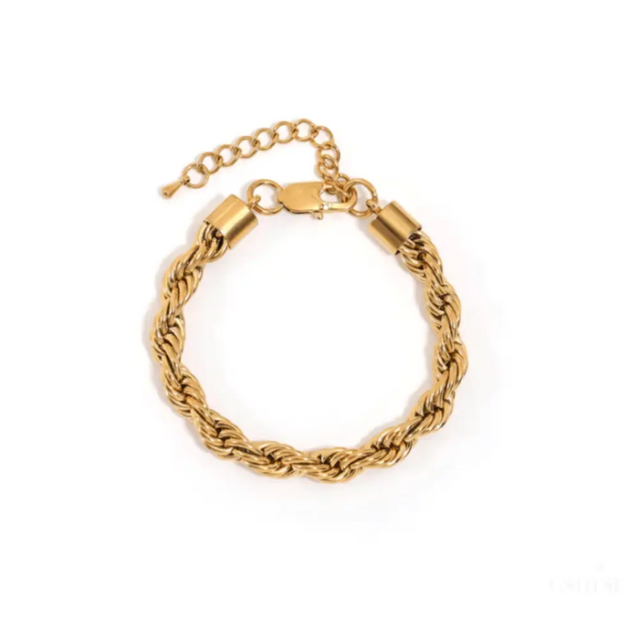 Esmeralda - 8mm Twist Bracelet Gold-8