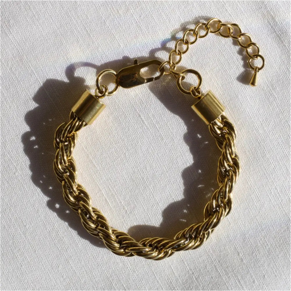 Esmeralda - 8mm Twist Bracelet Gold-0