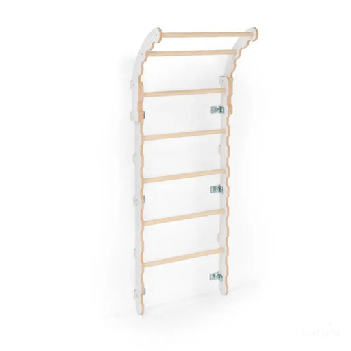 MAMOI® Espalier en bois, Mur escalade suedois pour enfant, Échelle suedoise pour bebe, Jeux descalade et gym avec accessoires, Barre et anneaux gymnastique-0