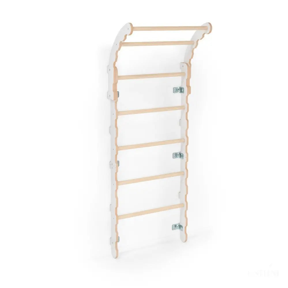 MAMOI® Espalier en bois, Mur escalade suedois pour enfant, Échelle suedoise pour bebe, Jeux descalade et gym avec accessoires, Barre et anneaux gymnastique-0