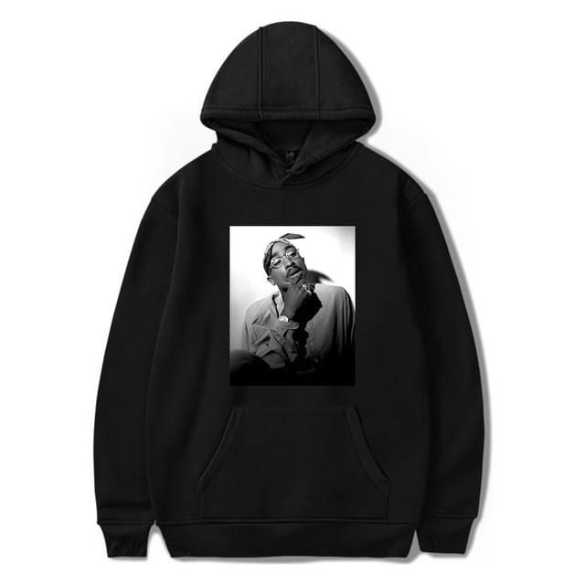 Pull à capuche Tupac imprimé