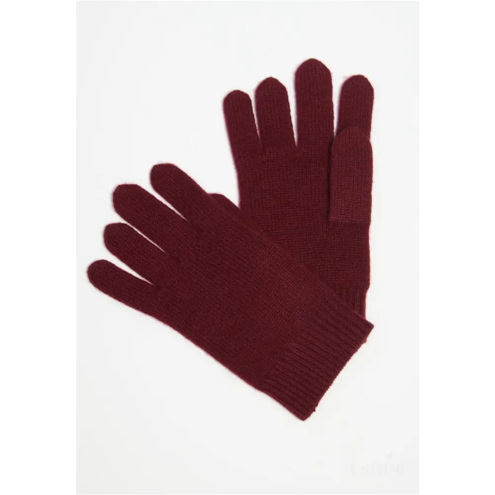 Gants en cachemire 4 fils rouge bordeaux-0