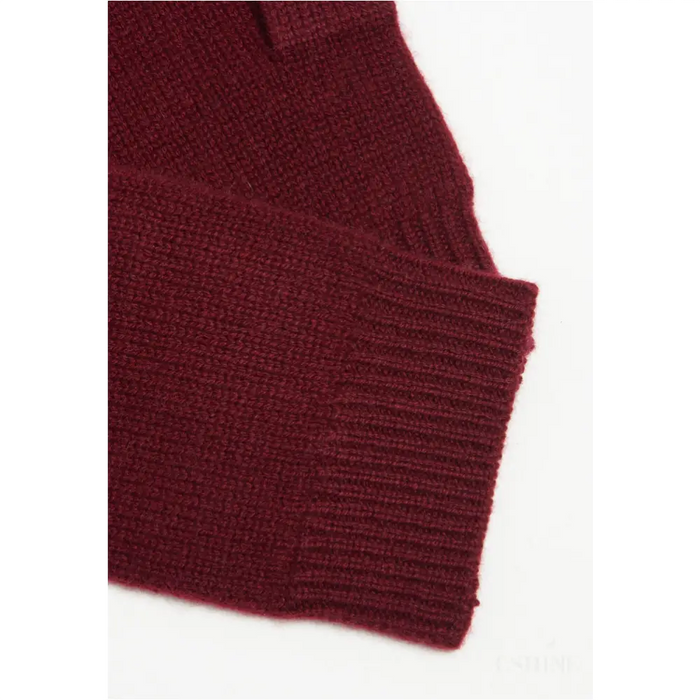 Gants en cachemire 4 fils rouge bordeaux-3