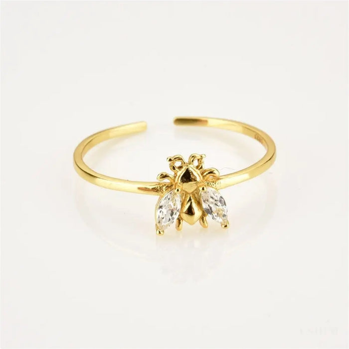 Geneve - Honey Bee Crystal Stacking Ring-1