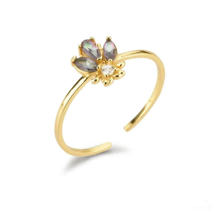 Geneve - Honey Bee Crystal Stacking Ring-10