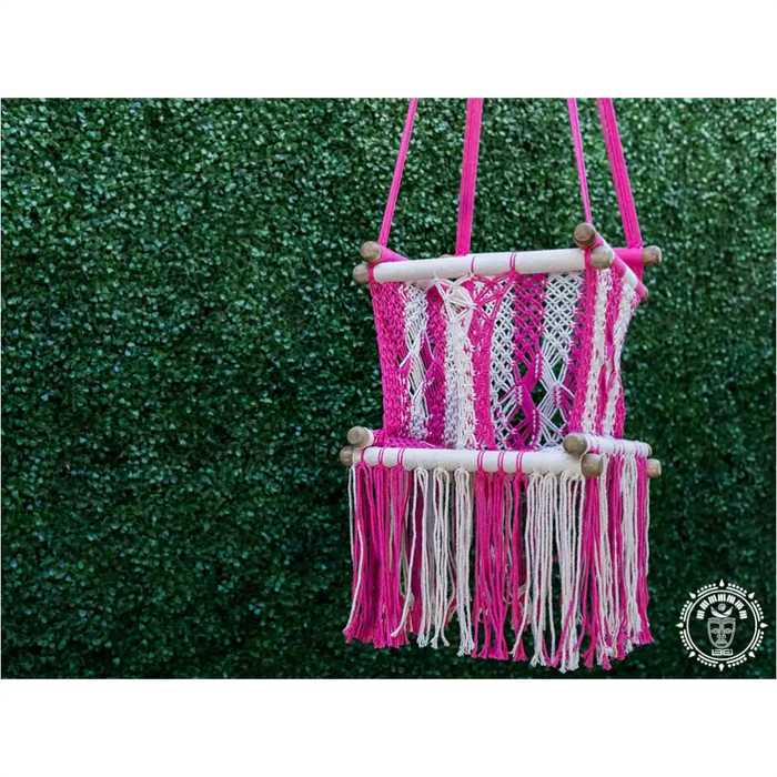 Hamac bebe macrame Rosado 1