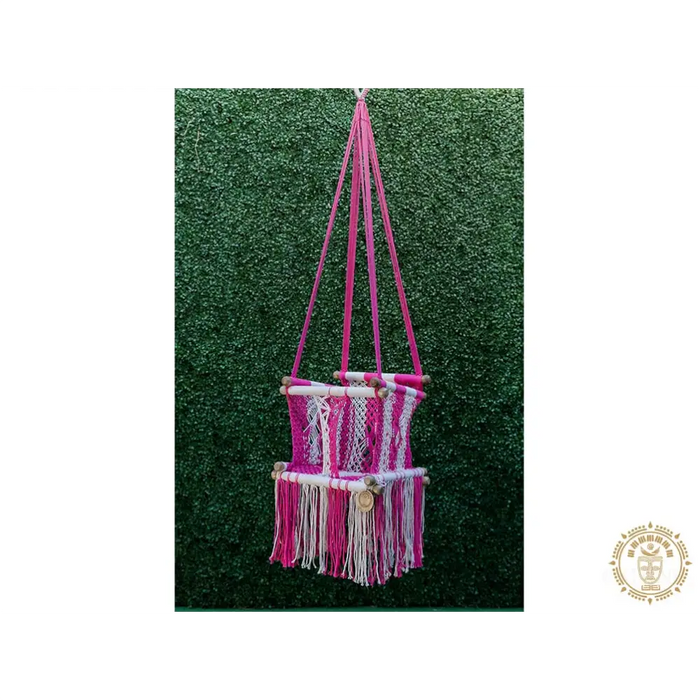 Hamac bebe macrame Rosado 4