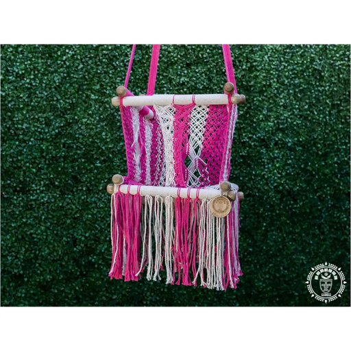 Hamac bebe macrame Rosado 2