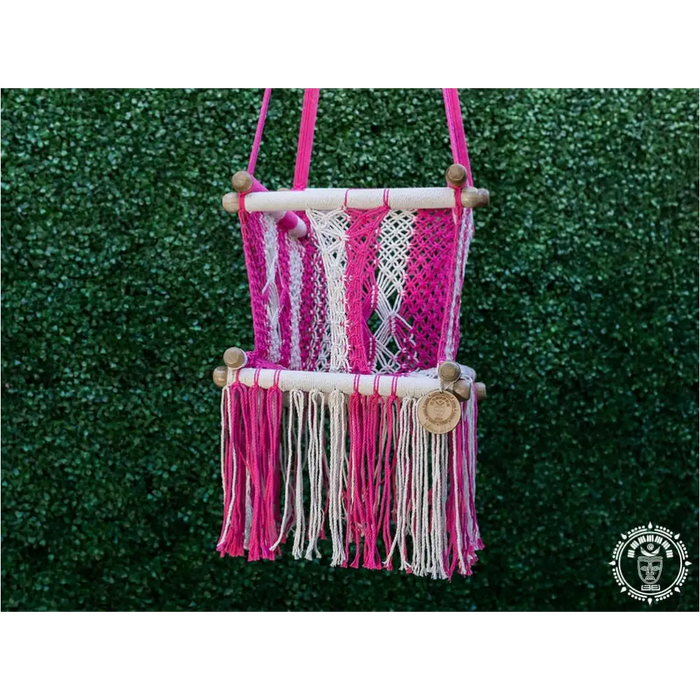 Hamac bebe macrame Rosado 2