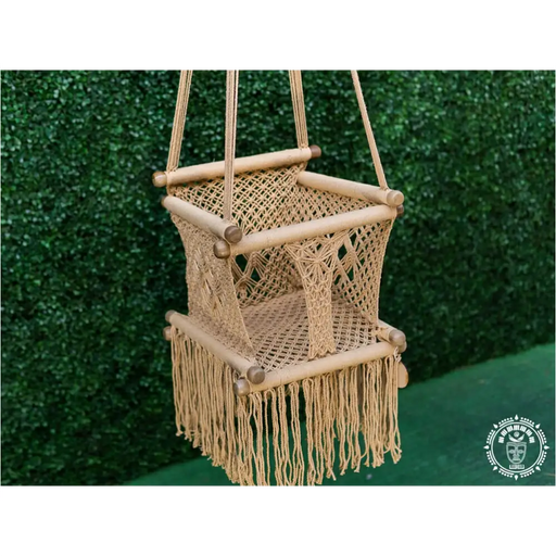 Hamac bebe macrame Kaki 6