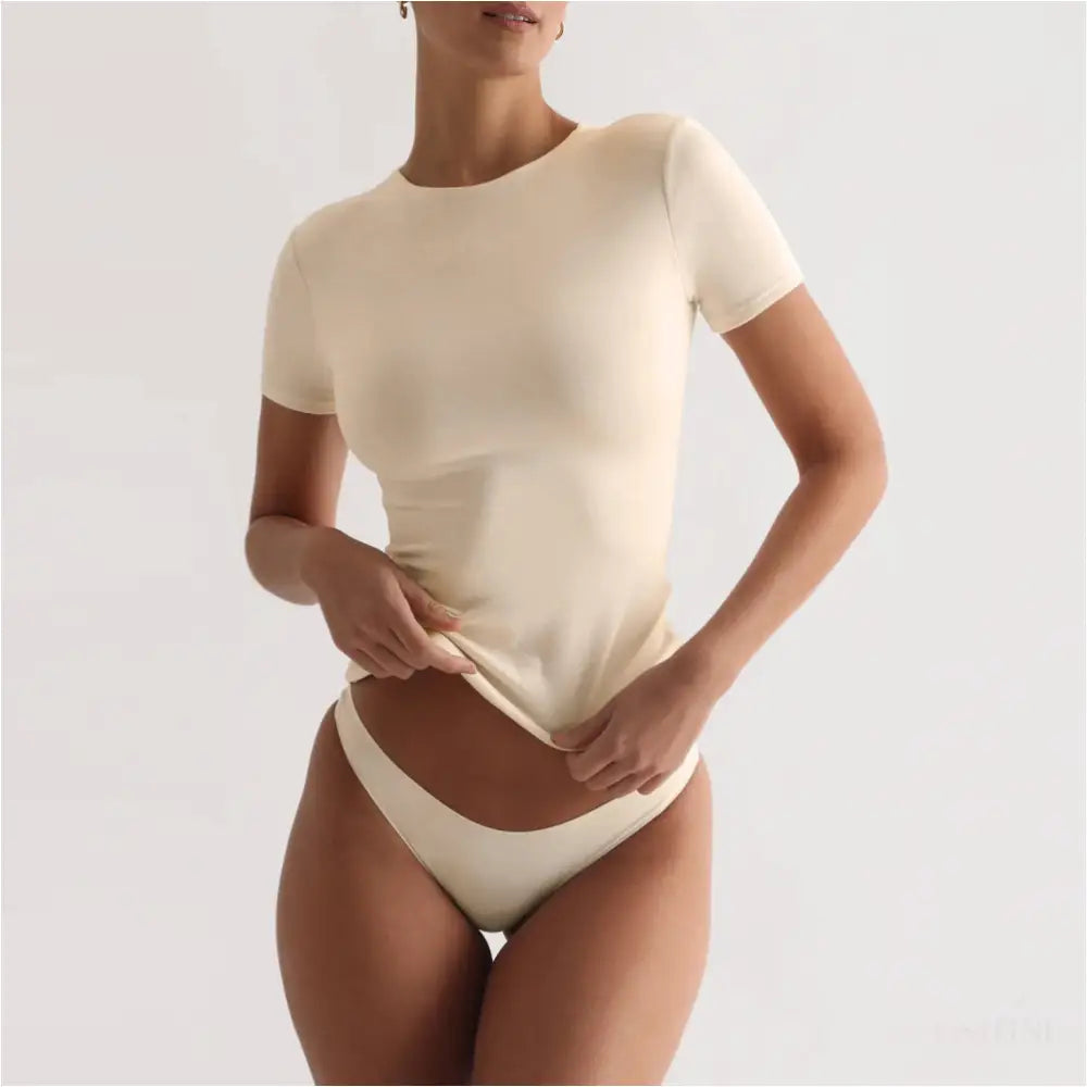 Haut sexy slim Uni - Beige / L - Crop Top F