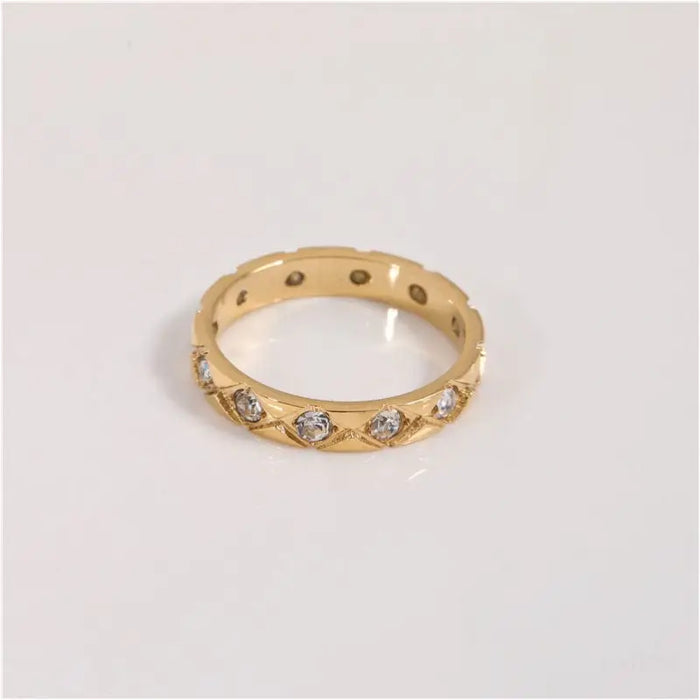 Hee-Young - Rhombus Sparkle Celebration Gold Band-2