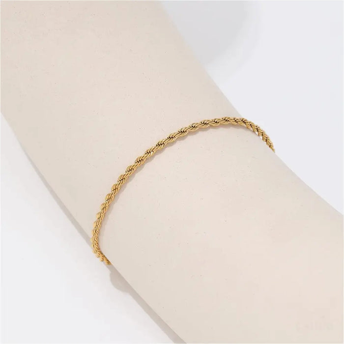 Herschell - 2mm Twist Bracelet Gold-3