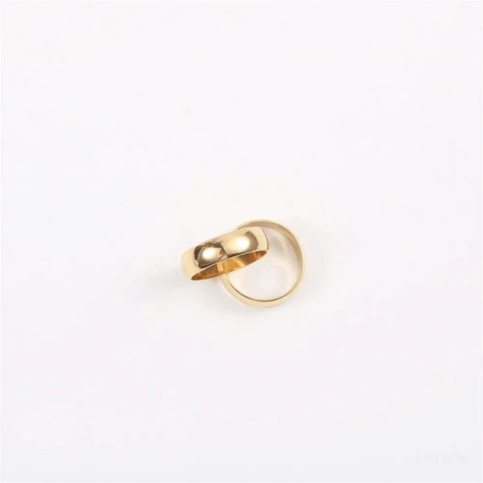 Interlocking Double Band Ring-9