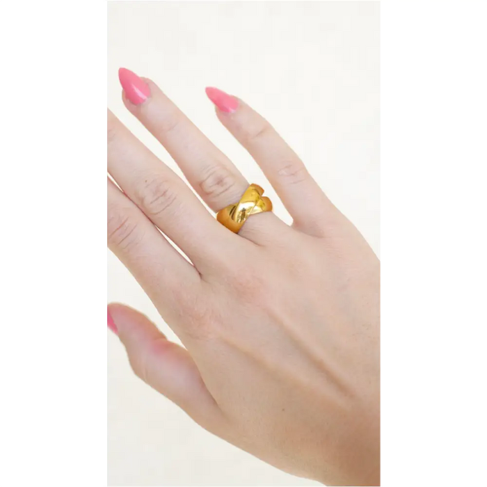 Interlocking Double Band Ring-1