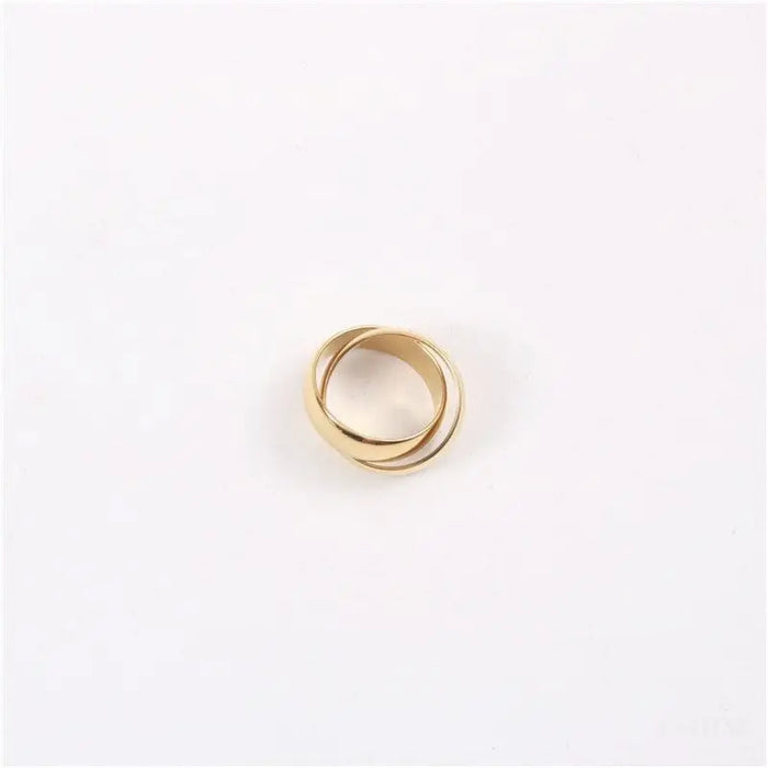 Interlocking Double Band Ring-8