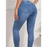 Jean moulant taille haute en denim bleu - Jean