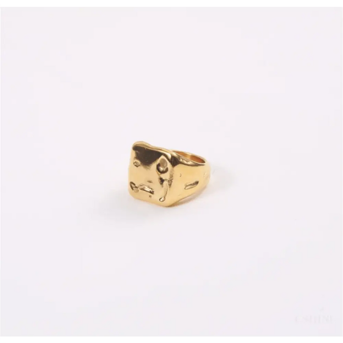 Jerome - Hammered Meteorite Gold Band-4