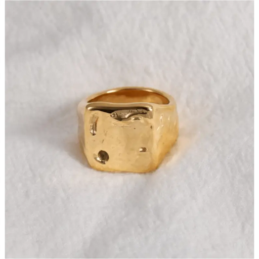 Jerome - Hammered Meteorite Gold Band-0