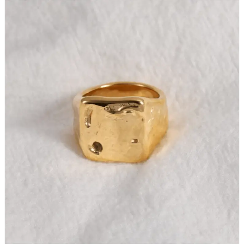 Jerome - Hammered Meteorite Gold Band-0