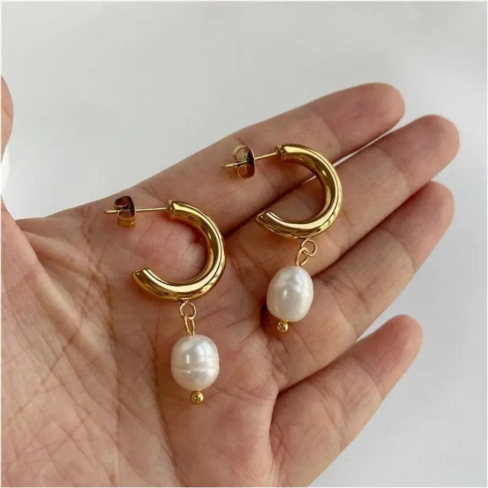 Kievan - Boucles d'oreilles en perles Vintage-3