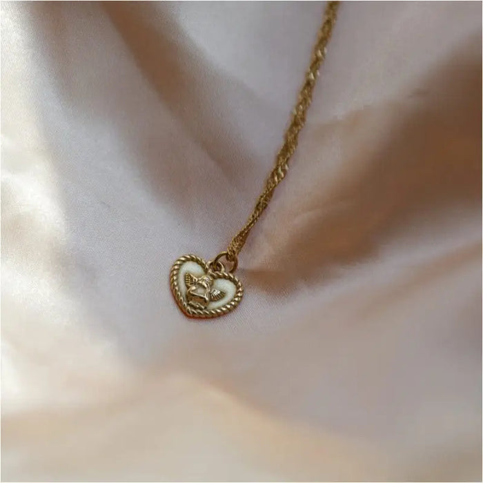 Kiki - Collier Coeur Charm Angel-2