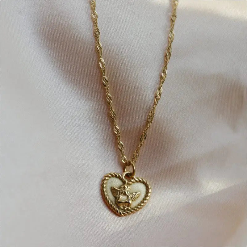 Kiki - Collier Coeur Charm Angel-0