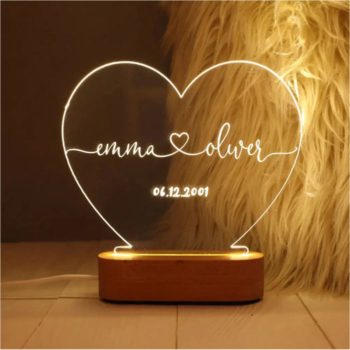 Lampe de Nuit LED Personnalisable - Transparent