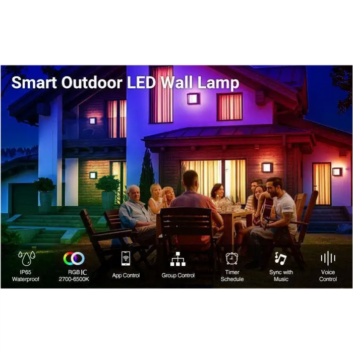 Lampe murale LED étanche - Télécommande Wifi vocale