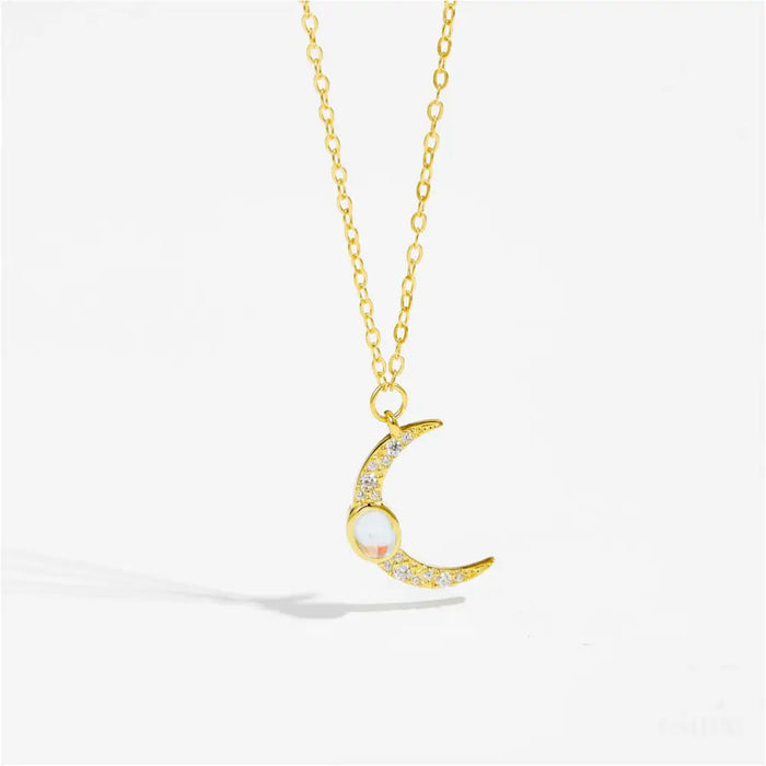 Laoise - Crescent Moon Necklace Silver-6