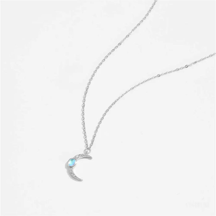 Laoise - Crescent Moon Necklace Silver-7