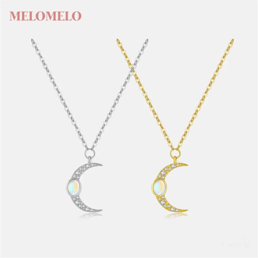 Laoise - Crescent Moon Necklace Silver-0