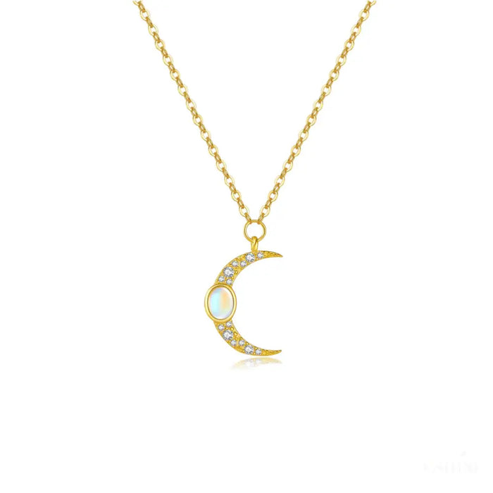 Laoise - Crescent Moon Necklace Silver-3