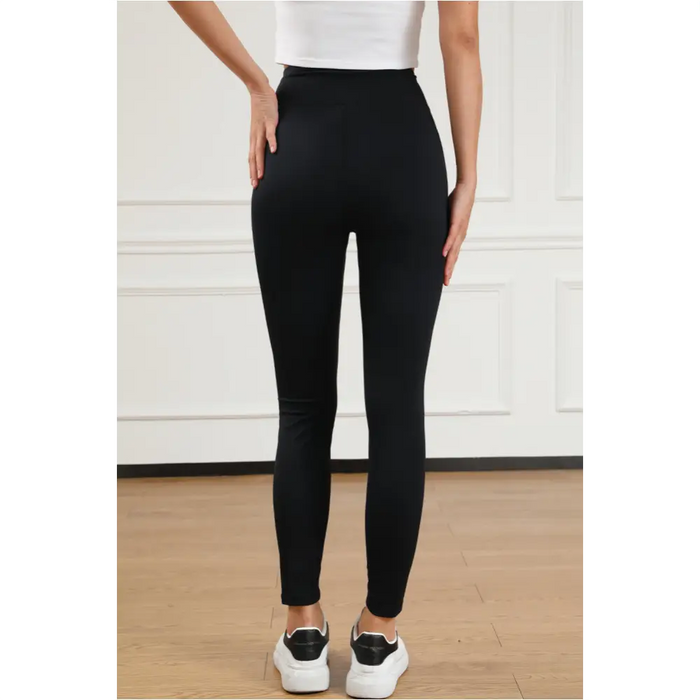 Legging actif sans couture noir à taille arquée-12