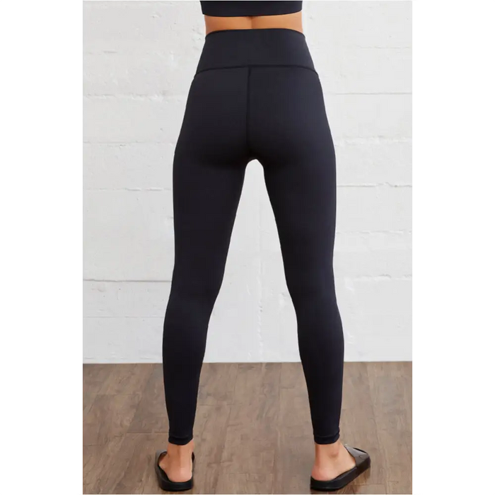 Legging actif sans couture noir à taille arquée-1