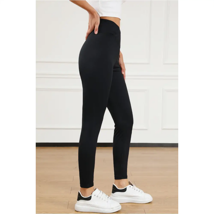 Legging actif sans couture noir à taille arquée-14