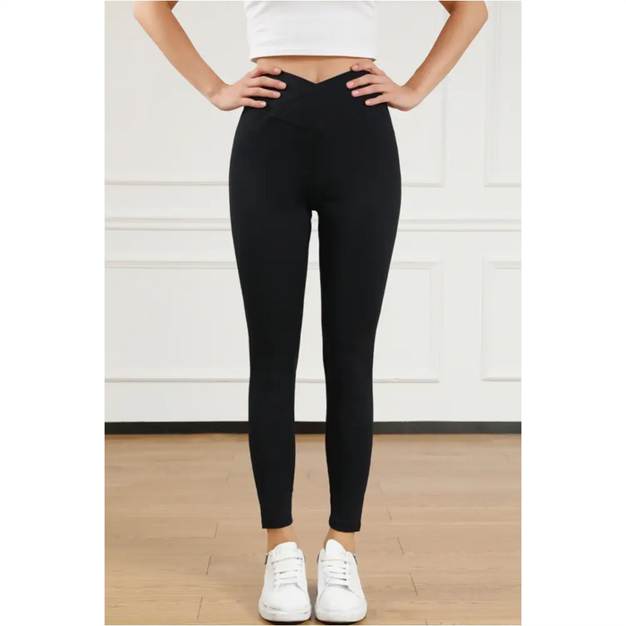 Legging actif sans couture noir à taille arquée-13