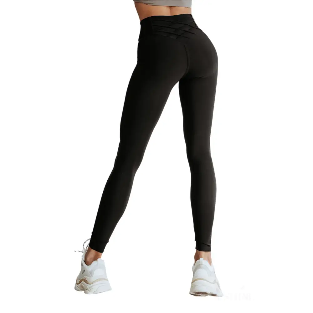 Leggings ventre croisée noir-19