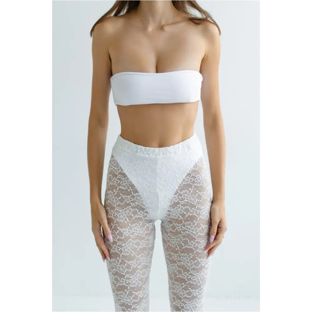 Leggings white guipure-3