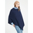 LILLY 9 Poncho col V en cachemire bleu marine-0