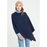 LILLY 9 Poncho col V en cachemire bleu marine-2