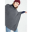 LILLY 9 Poncho col V en cachemire gris anthracite-0