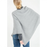 LILLY 9 Poncho col V en cachemire gris clair-4