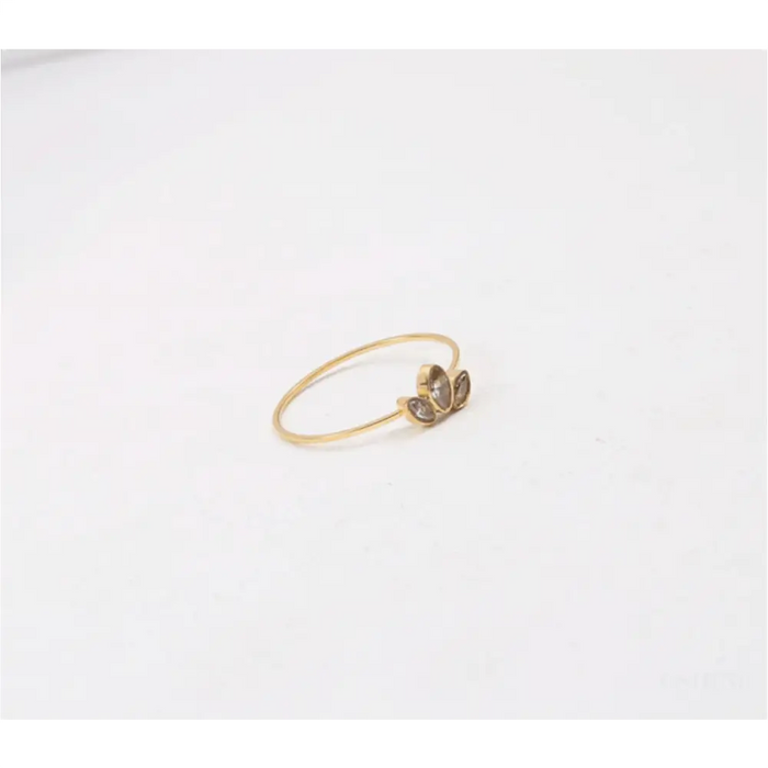 Lola - Dainty Crystal Gold Band-1