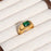 Lola - Green Stone Statement Gold Band-5