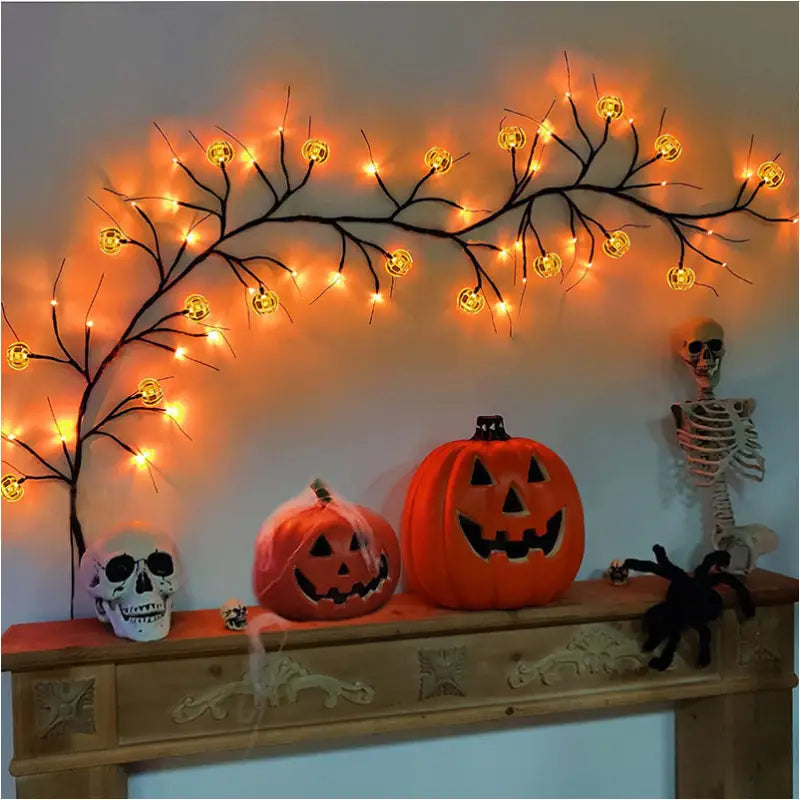 Lumière Murale LED Style Haloween - 18Pumpkin Rattan