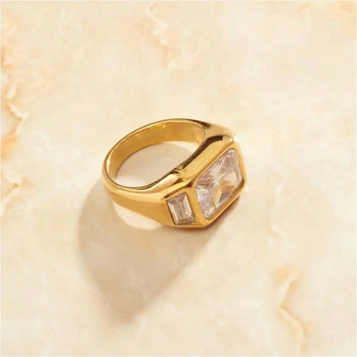 Luna - Statement Triple Crystal Gold Band-1