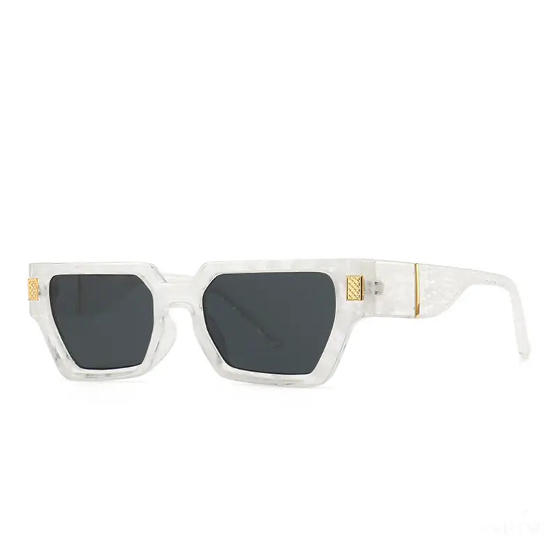 Lunettes de Soleil Carré Chic en Noir et Gris - 5