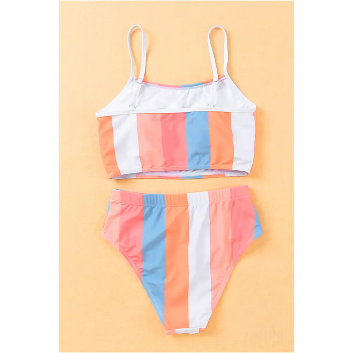 Maillot de bain bikini rayures verticales -7